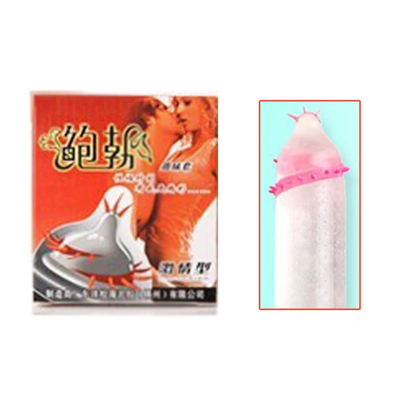 Dotted Condoms for Men Adult Sex Toys Spike Ribbed G-spot Vaginal Stimulation Cock Condom Contraception Sensitive Penis Sleeves - Seprincess