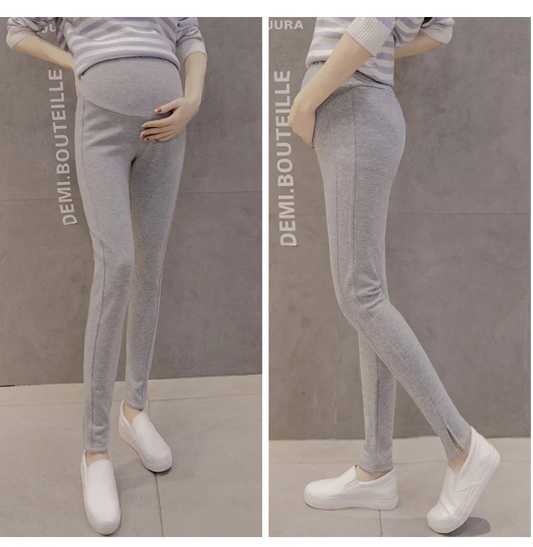 Winter Thicken Warm Cotton Plus Velvet Maternity Legging Thermal Fleece Pencil Pants for Pregnant Women Casual Pregnancy