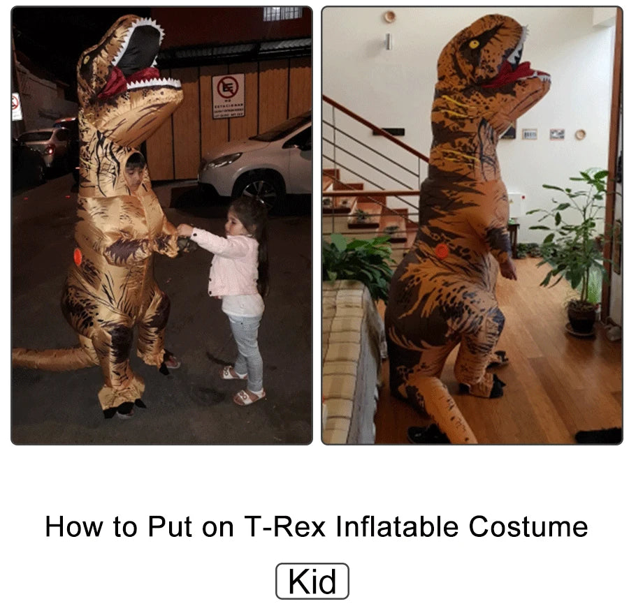 T-rex inflatable uit Tyrannosaurus Dinosaur Costume Child Kids Adult Role-playing Fancy Halloween Mascot Party Apparel - Seprincess