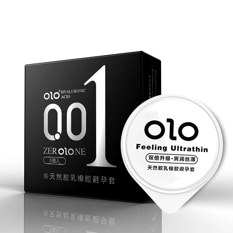 3PCS 0.01mm Ultra Thin Feeling Condoms Intimate goods Penis sleeve water based Hyaluronic Acid invisible Thin Condom sex product - Seprincess