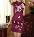 New Satin Women's Sleeveless Sexy  Qipao Dress Chinese Style Mandarin Collar Formal Short  Flower Cheongsam  M L XL XXL JY055 - Seprincess