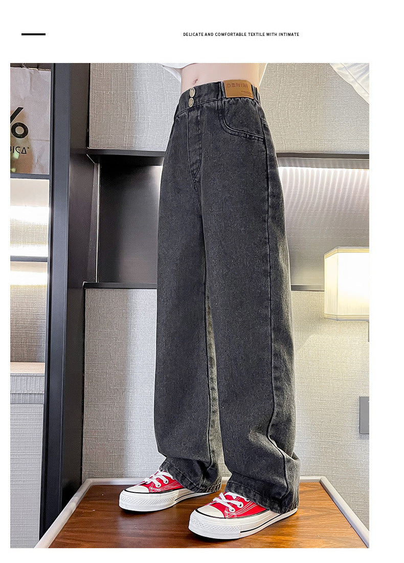 Kids Jeans For Girls Heart Pattern Kids Jeans Girls Spring Autumn Jeans For Casual Children's Jeans Clothes 6 8 10 12 14 16 Year