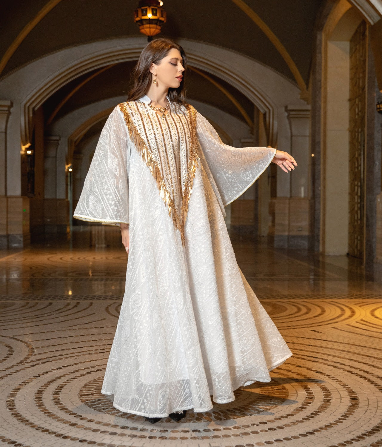 Morocco Party Dress for Women Muslim Abaya Mesh Sequins Jalabiya Dubai Abayas Kaftan Abaya Islam Vestidos Arab Long Robe Autumn - Seprincess