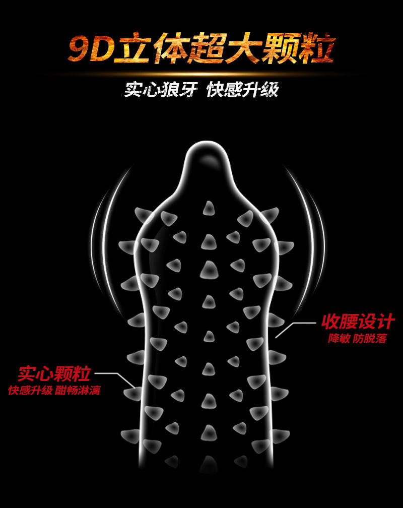 12/10pcs Wolf Tooth Super Dotted Large Spike Condom Natural Latex Rubber Condom For Adult Men Sex Toy Contraception Penis Sleeve - Seprincess