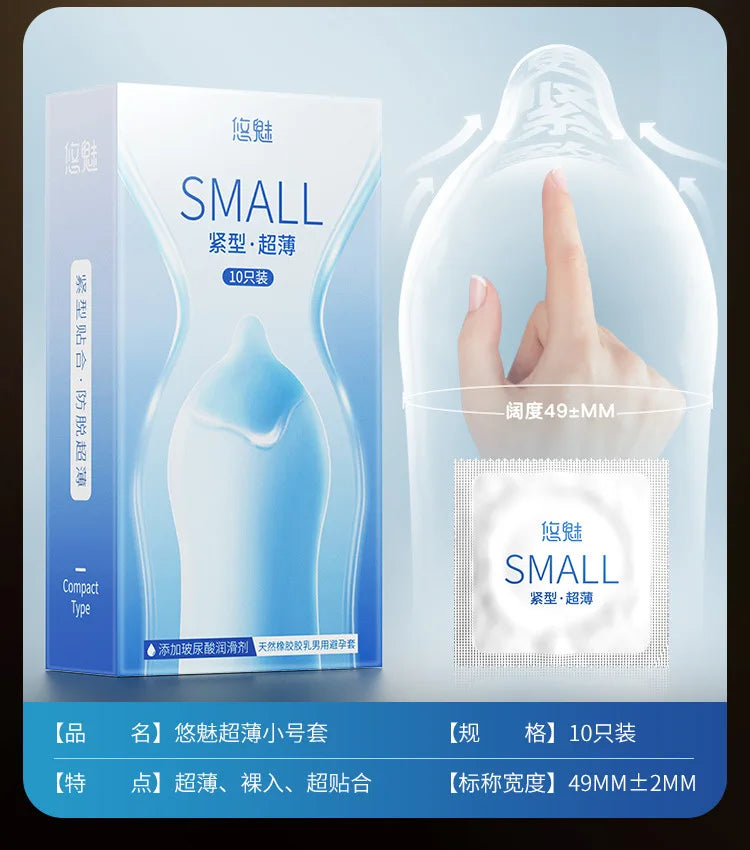 10pcs Small Condom 49mm Tight and Anti Falling Ultrathin Condoms Adult Sex Toys for Men 18+ 성인용품 Sex Shop - Seprincess