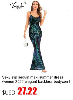 Sexy vintage maxi Slip Sequin Party dress women summer elegant wedding bodycon Dress club outfits prom evening dresses vestidos