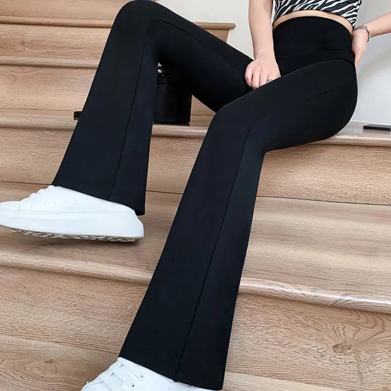 Micro Flare Yoga Leggings Fleece Thick Wide Leg Pants Latin Dance Trousers High Waist Casual Slimming Pantalones Female Clothing