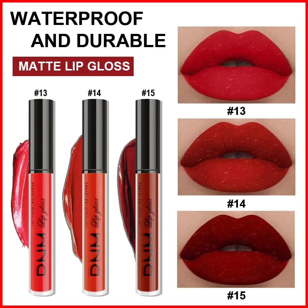 3 Colors/set Matte Velvet Lip Gloss Non-Stick Cup Waterproof Long-lasting Liquid Lipstick Cosmetic Keep 24 Hours Fashion Makeup - Seprincess