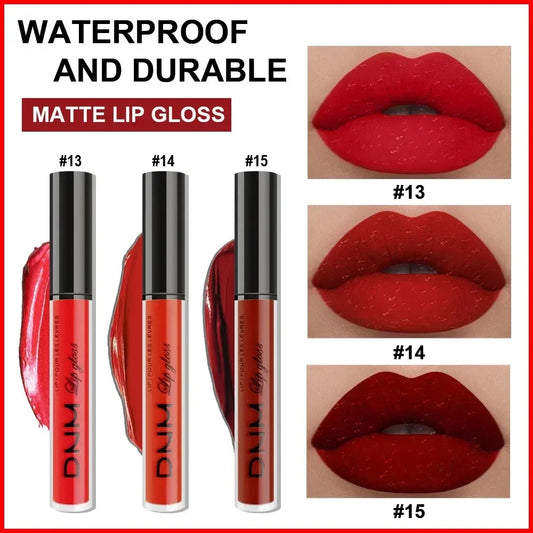 3 Colors/set Matte Velvet Lip Gloss Non-Stick Cup Waterproof Long-lasting Liquid Lipstick Cosmetic Keep 24 Hours Fashion Makeup - Seprincess