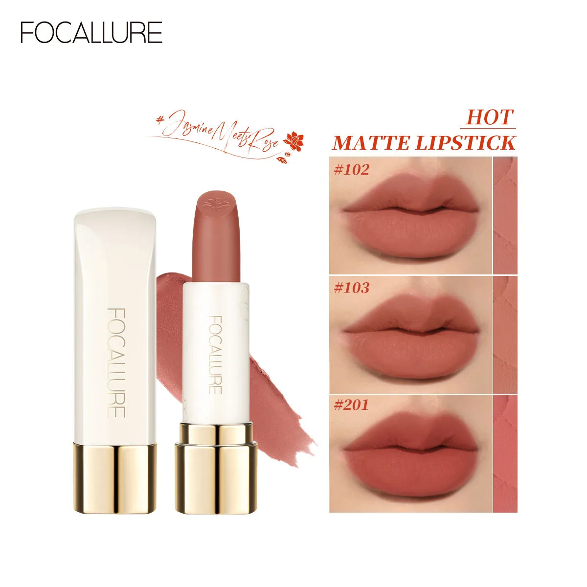 Wholesale FOCALLURE Natural Matte Lipstick Waterproof Smooth Moisturizing Lip Balm Lightweight Lip Glaze Makeup Cosmetics - Seprincess