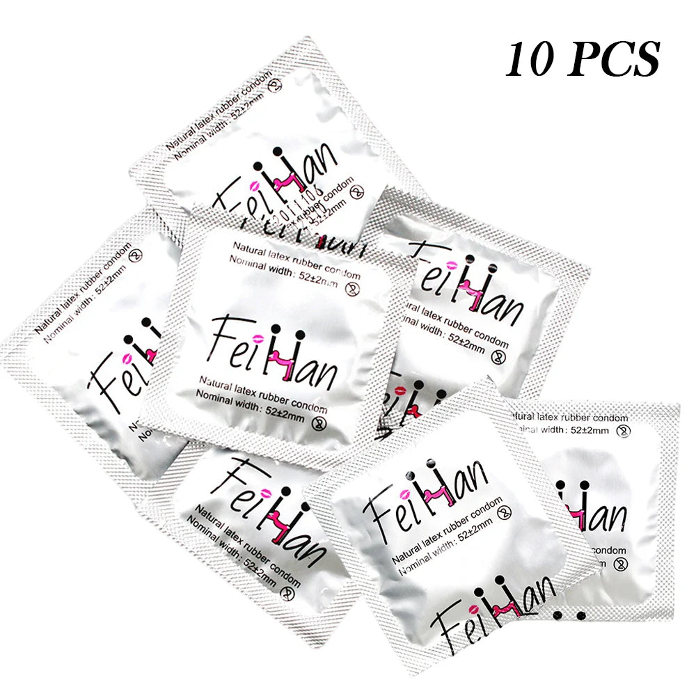 Hyaluronic Acid Condom Smooth Natural Latex Cock Penis Sleeve Ultra Thin Sensitively Natural Feel Sex Toys for Couples Sexshop - Seprincess