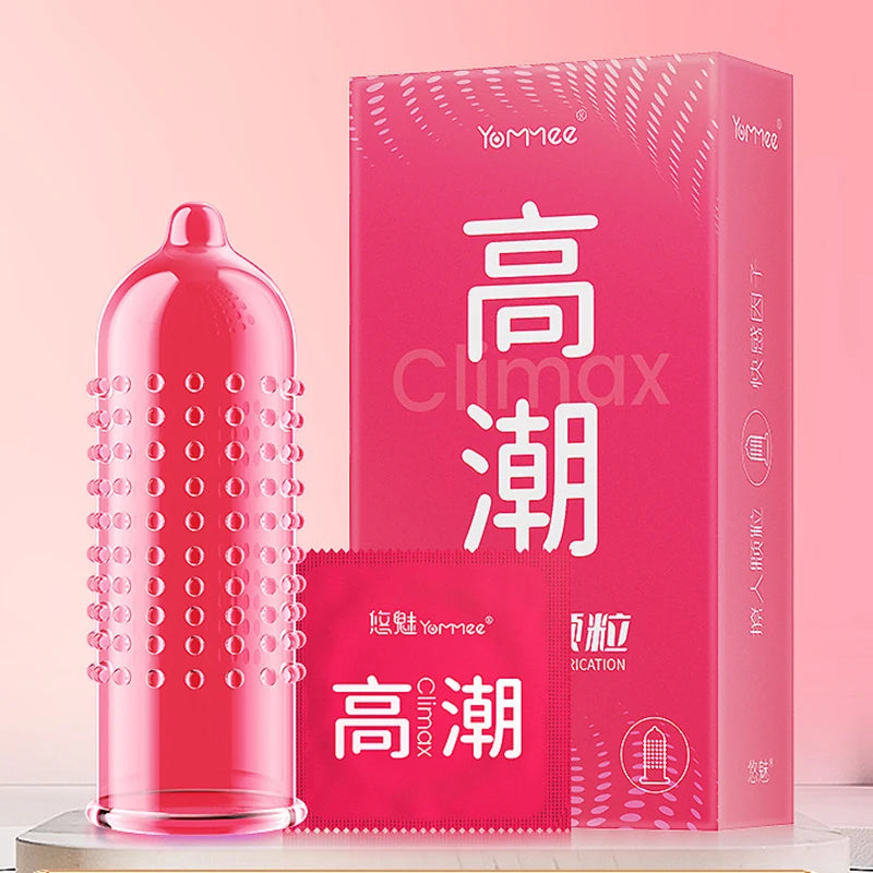 6PCS/Box Female G-spot Vaginal Stimulation Condoms Adult Sex Products Extra Sensitive Penis Sleeve Ribbed Dotted Spike Condom - Seprincess