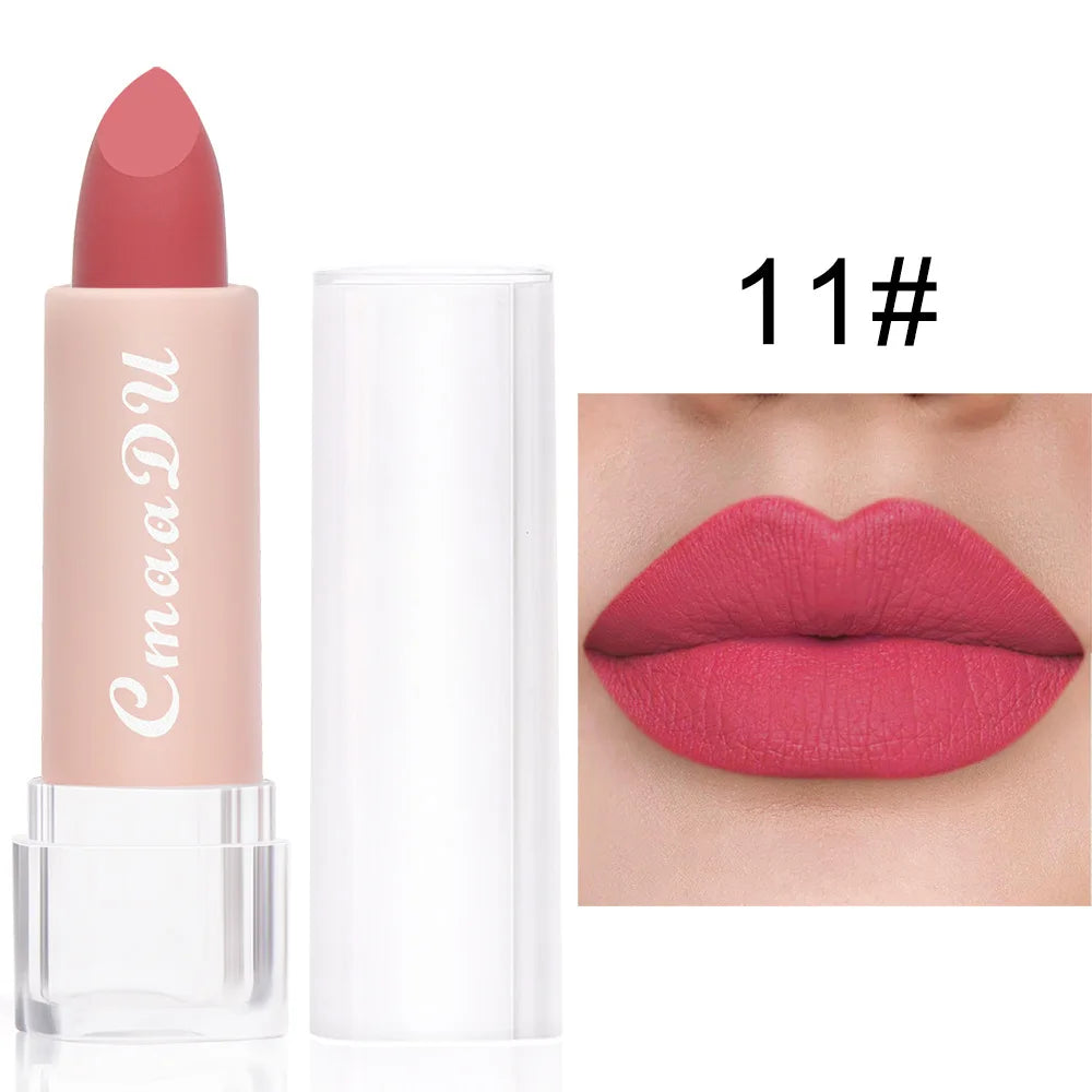 CmaaDu 15Color Pro 24HR Weightless Colour Matte Nude Velvet Liquid Rich Matte Finish Lipstick Lipgloss Waterproof Lip Makeup - Seprincess