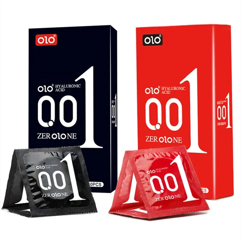 OLO 0.01 Ultra Thin Condoms For Men Long Sex Ejaculation Delay Ice Hot Feeling Latex Condom Penis Sleeve Sex Toys For Adults 18 - Seprincess