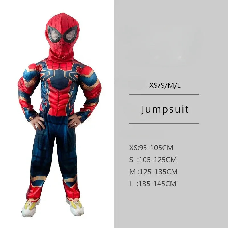 Spiderman Cosplay Costume Muscle Style Children Performance Costume Superhero Cos Prop Role Play Party Dress Up Gifts for Kids - Seprincess