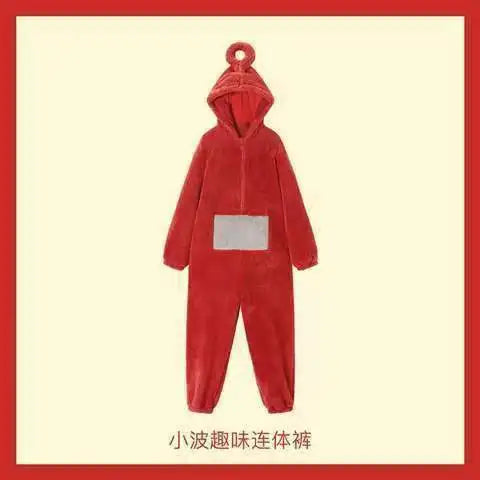 Miniso New Teletubbies Cartoon Adult Jumpsuit Costume Adult Onesie Pajamas Unisex Animal Cosplay One-Piece Clothes Homewear Gift - Seprincess