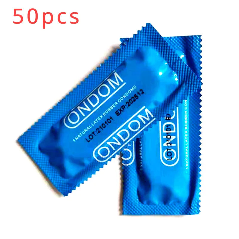 50pcs Hyaluronic Acid Condom Natural Latex Lubrication Ultra Thin Delay Sex Penis Sleeves Contraception Supplies Adults Sex Toy - Seprincess