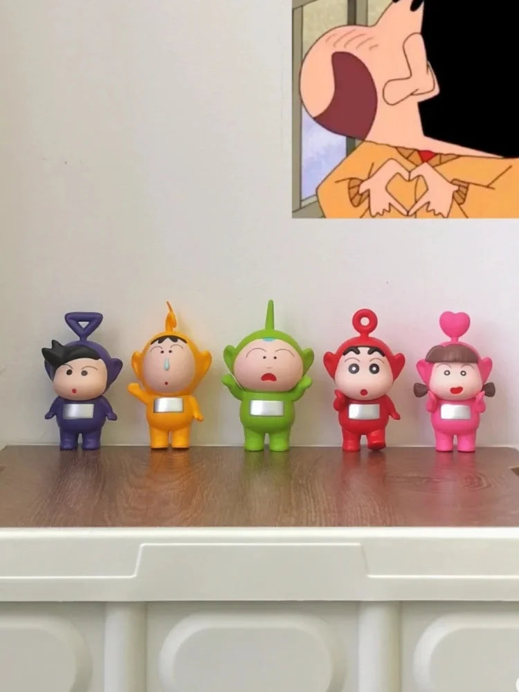 Crayon Shin Cos Teletubbies Box Action Figuremodel Toy Gift For Christmas Antenna Baby Dress Up Crayon Shin Chan Cute Gift - Seprincess