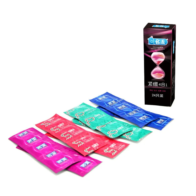 24Pcs Passion Condoms Ice Fire Feeling Penis Sleeves Ultrathin Lasting Condom Contraception Erotic Goods for Couple Sexshop - Seprincess