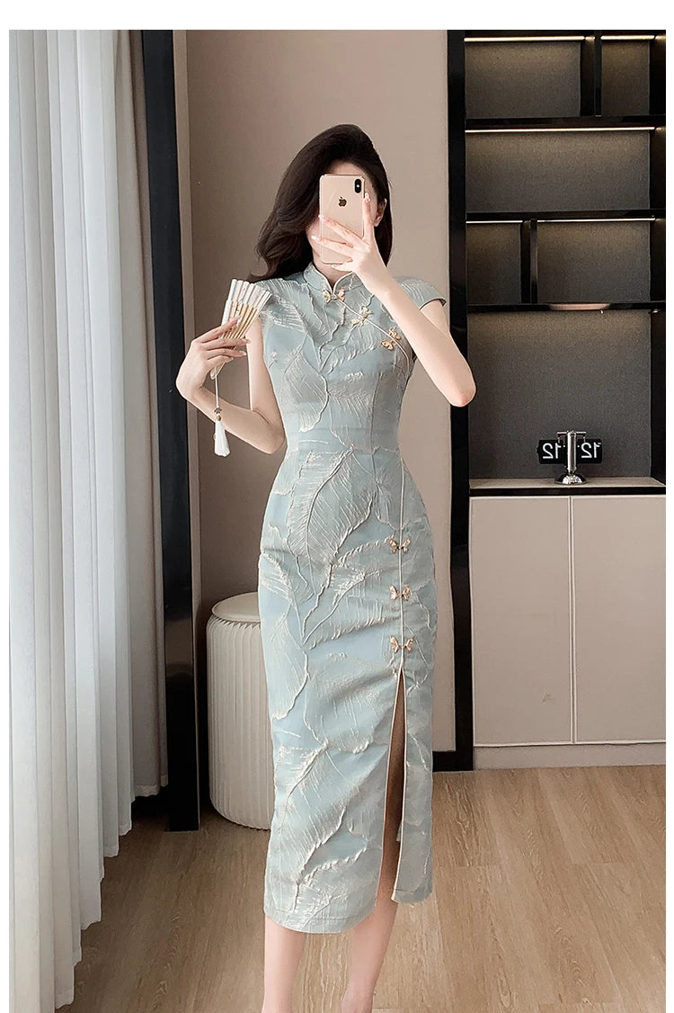 Chinese Style Short Qipao Dress Summer High-End Split Modern Improved Fashion Cheongsam - Seprincess