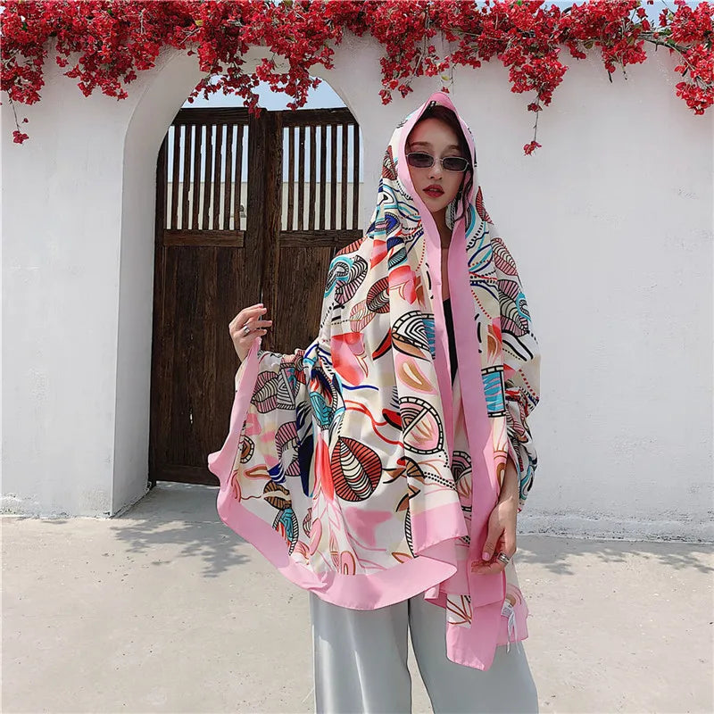 140x180cm Celebrity With The Same Cover-Ups Women Large Beach Dress Bikini Bathing Swimwear Sunburn Protection Sarong Wrap Scarf