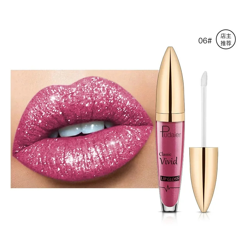 18 Colors Glitter Lip Gloss Waterproof Long Lasting Diamond Matte To Shimmer Metallic Liquid Lipstick Women Lips Makeup Cosmetic - Seprincess