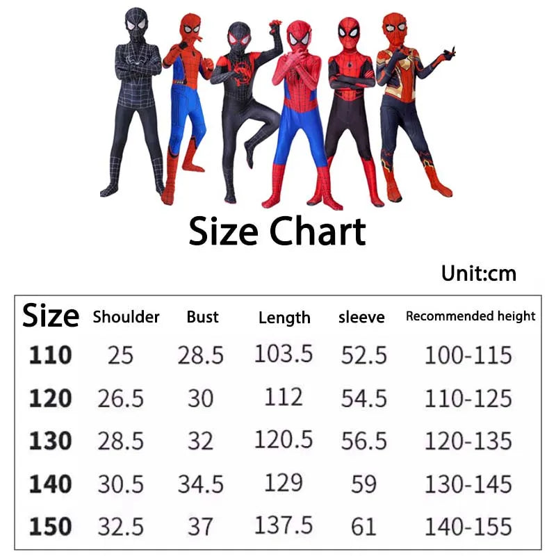 Kids Spider-Man Cosplay Fantasy Costumes Jumpsuit Superhero Miles Morales Movie Role Play Boys Girls Halloween Carnival Bodysuit - Seprincess