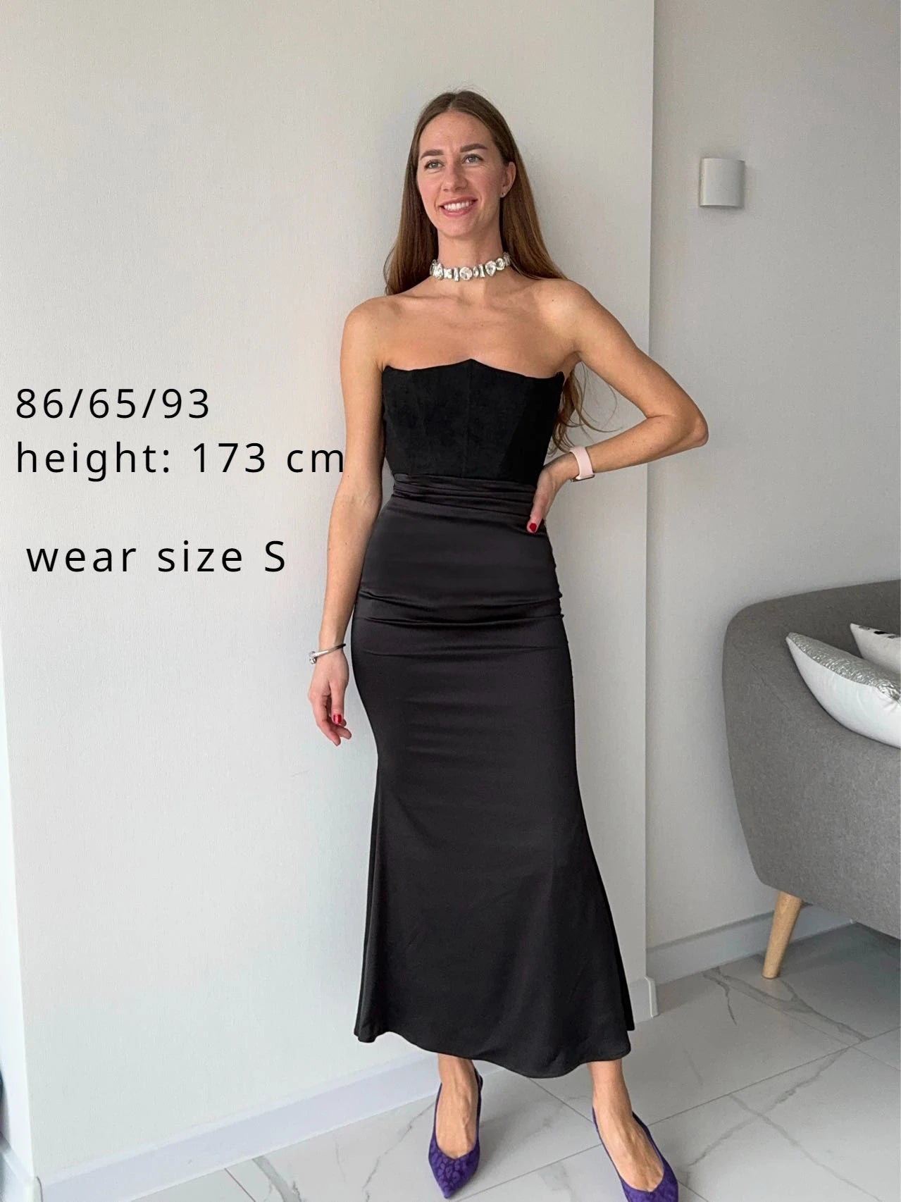 Suninheart Black Maxi Wedding Guest Dress Women Strapless Velvet Boning Corset Party Dress Sexy Satin Long Formal Occasion Dress - Seprincess