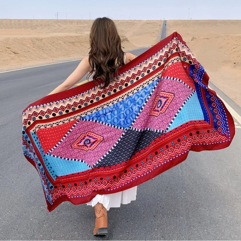 17 Styles 90x180cm Travel Beach Sunscreen Scarve Bikini Large Shawl Sarong Wrap Scarf Women Brazilian Swimsuit Bathing Cover-ups - Seprincess