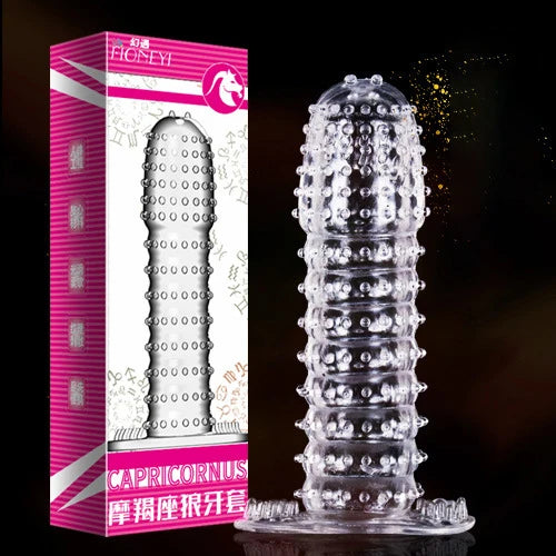 Wolf's Tooth Condom Crystal Single Box Large Particle Stabbing Penis Sleeve Reusable Cock Ring Extender Erotic Condoms for Men