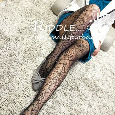 Sexy women seamless pantyhose net tight nylon print stocking fishnet mesh female hosiery love back vertical silk stockings PR09