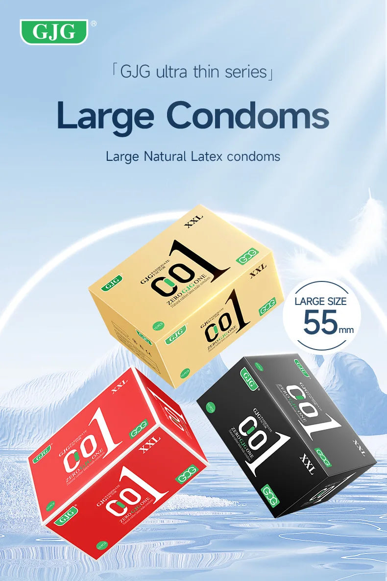 10pcs Large Size 55mm Ultra-thin Condoms Lasting Passion Man Penis Sleeve Natural Rubber Latex Safe Sex Toys Condoms Adult 18+ - Seprincess