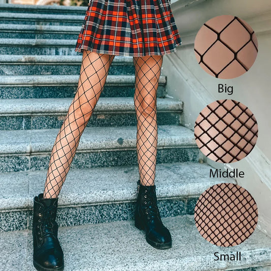 Women Sexy Pantyhose Mesh Fishnet Nylon Tights Long Body Stockings Jacquard Step Foot Fashion Seam Lingerie Ladies Black Hosiery