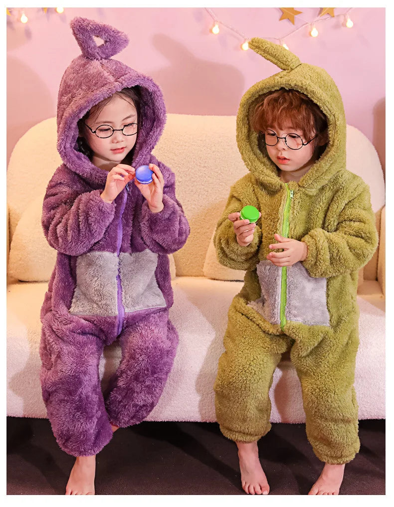 Cartoon Kids Teletubbies Costumes Jumpsuit Costume Adult Onesie Pajamas Unisex Animal One-Piece Costume Cosplay Sleepwear - Seprincess