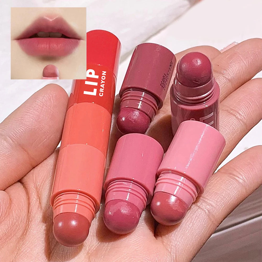 Matte Lipstick Pen 4 Colors In 1 Nude Pink Matte Lip Gloss Waterproof Long Lasting Lipstick Pencil Lip Liner Pen Lip Makeup Set - Seprincess