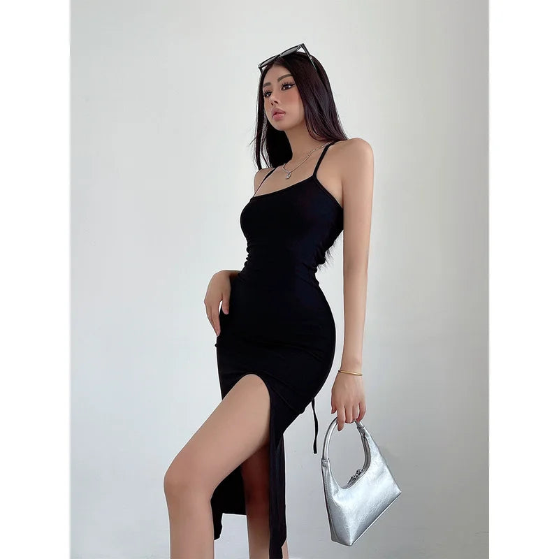 WOMENGAGA Sexy Cross Strap Backless Slim Hip Maxi Dress Women's Long Dress High Waist Strap Dresses Fashion Women Tops FU5X - Seprincess