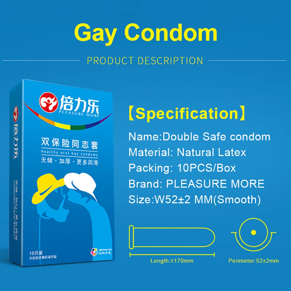 10Pcs Condoms Sex Toys for Couople Adult Health Oral Gay Penis Sleeve Condom Anal Sex 0.68mm Thick Condoms Dick Sex Supplies - Seprincess