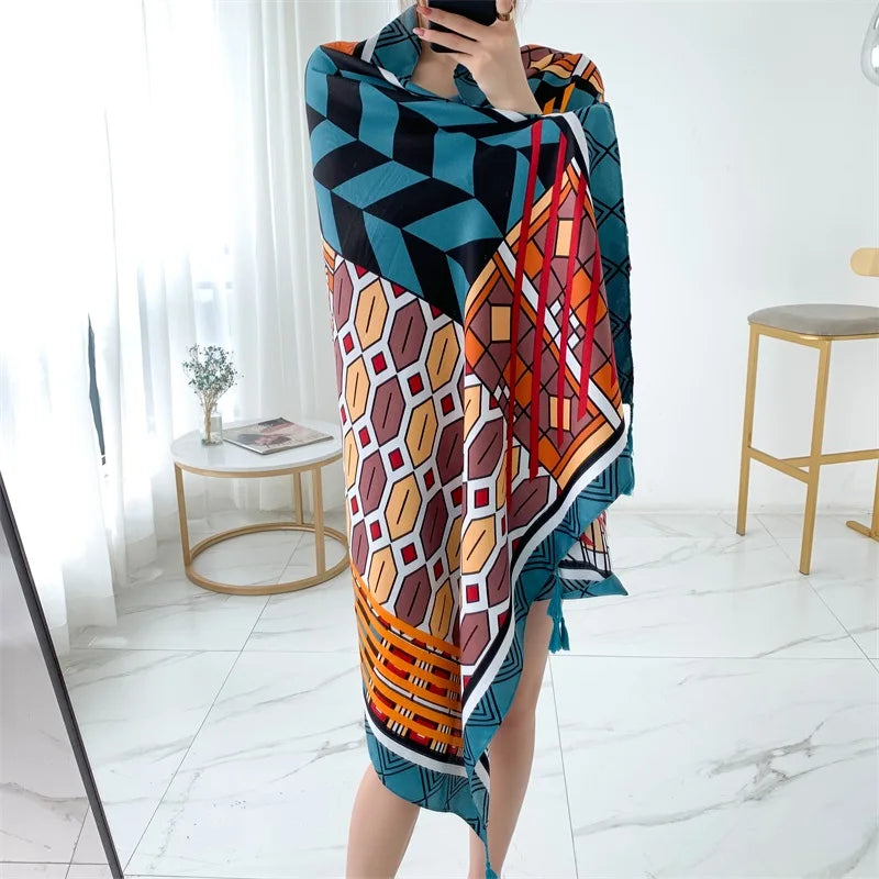 90x185cm  Printing Process Twill Summer Suncare Beach Dress Bikini Sarong Wrap Scarf Women Brazilian Swimsuit Bathing Cover-ups