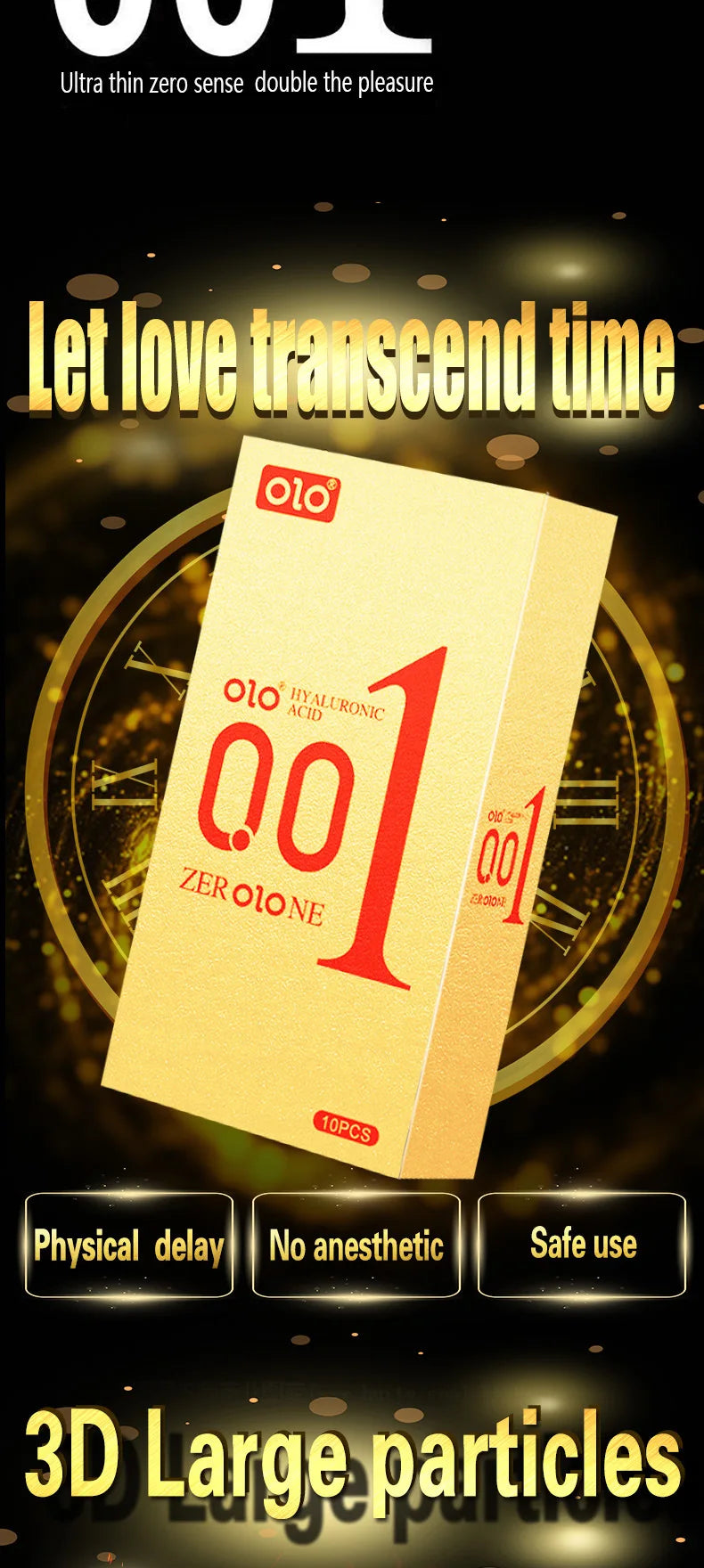 OLO 0.01 Ultra Thin Condoms For Men Long Sex Ejaculation Delay Ice Hot Feeling Latex Condom Penis Sleeve Sex Toys For Adults 18 - Seprincess