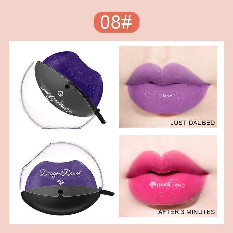 Lip-shaped Lipstick Makeup Temperature Color Changing Lazy Lipstick Velvet Matte Moisturizing Lip Gloss Waterproof Non-stick Cup - Seprincess