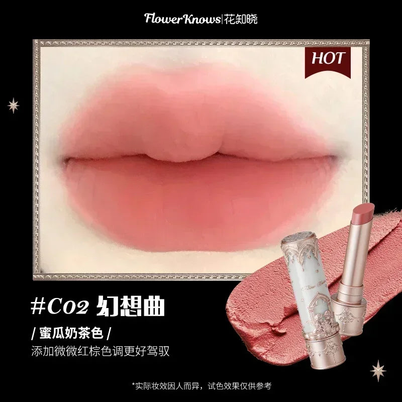 Flower Knows Swan Ballet Little Angel Collection Lipstick Velvet Matte Waterproof Lip Stick Vegan Long Lasting Lip Gloss Korean