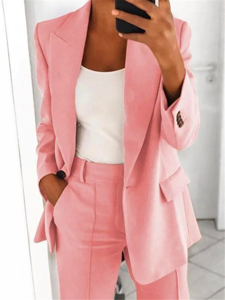 Autumn Fashion New Women's 2PCS Pants Sets Business Office Ladies Formal Blazer And Pants Sets Tracksuit Sets Female Outfits - Seprincess