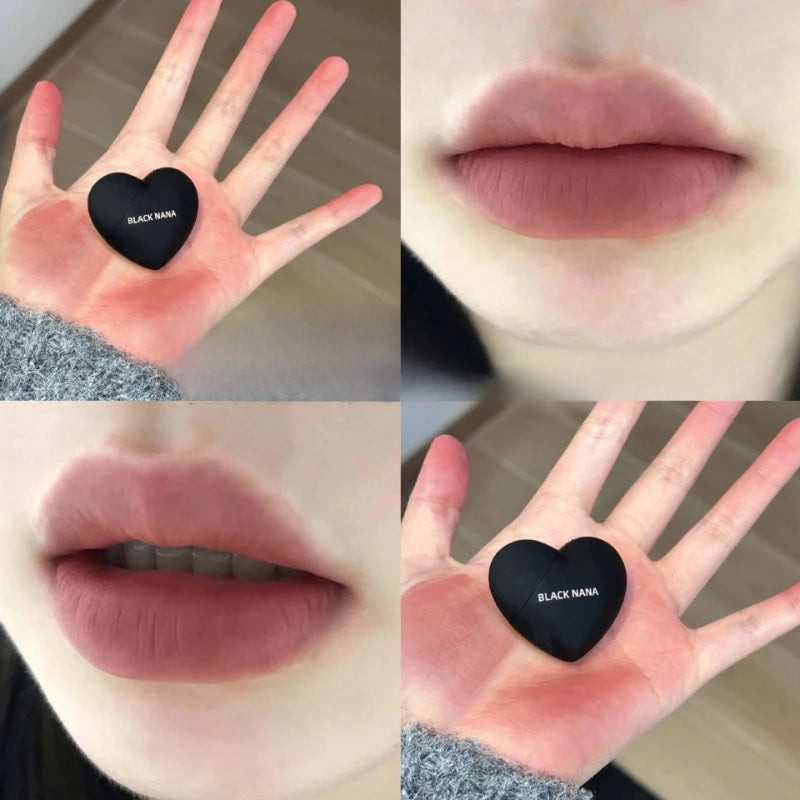 Velvet Matte Lipstick Lip Mud Black Silver Heart Lip Gloss Lips Palette Nude Waterproof Lasting Lips Tint Mini Cosmetics Makeup - Seprincess