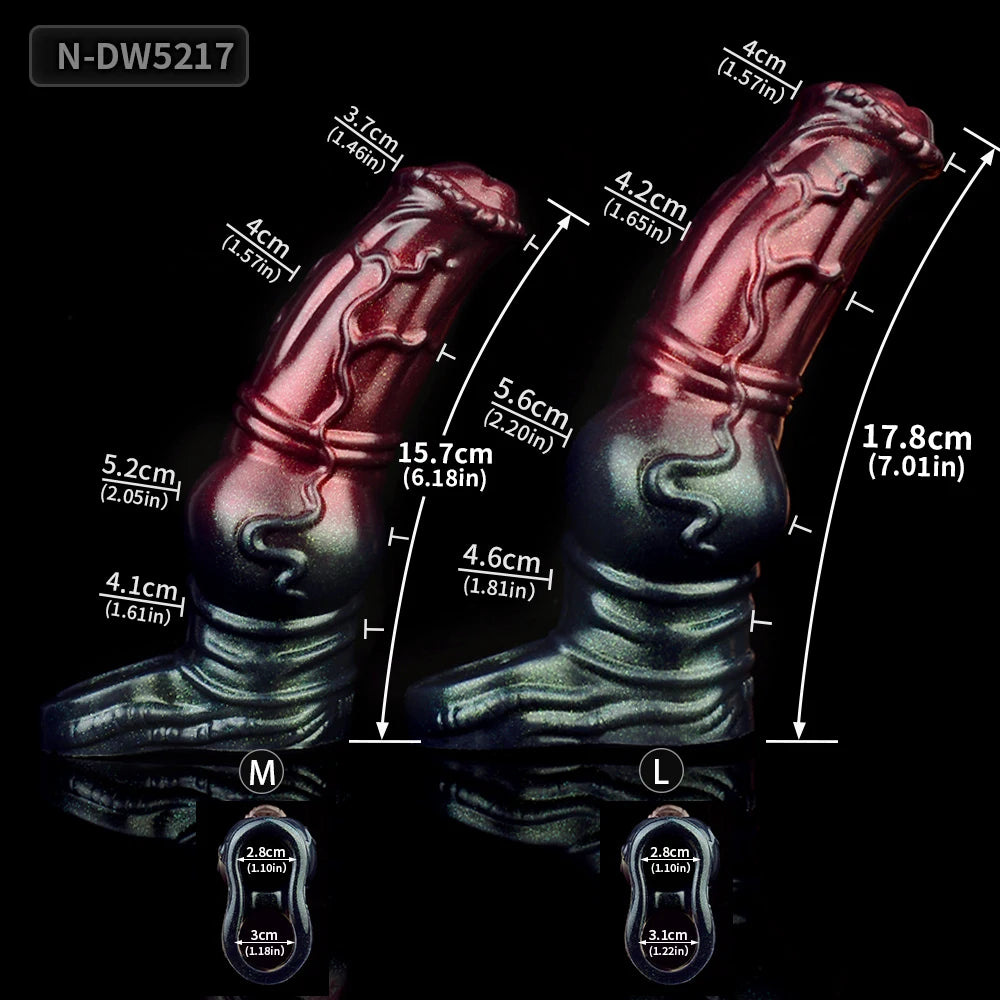 FAAK Large Silicone Fantasy Knot Penis Sleeve  Cock Enlargement Sex Toys For Men Delay Ejaculation Size M L