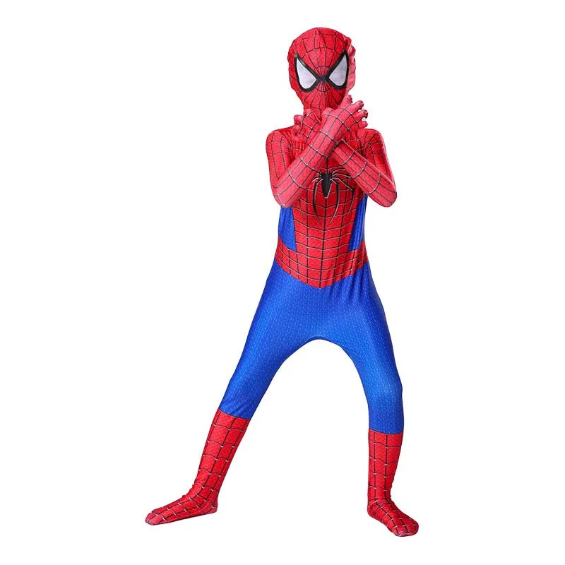 Kids Spider-Man Cosplay Fantasy Costumes Jumpsuit Superhero Miles Morales Movie Role Play Boys Girls Halloween Carnival Bodysuit - Seprincess