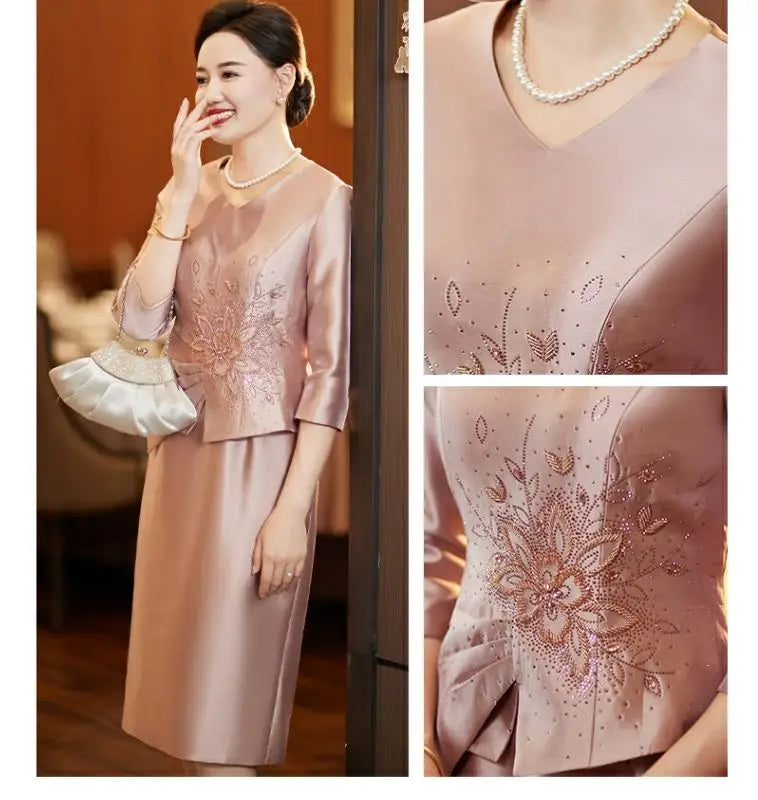 Yourqipao Chinese Traditional Wedding Guest Dresses Mother Of The Bride Cheongsam Evening Gowns Women Qipao Bridal Party Dresses - Seprincess