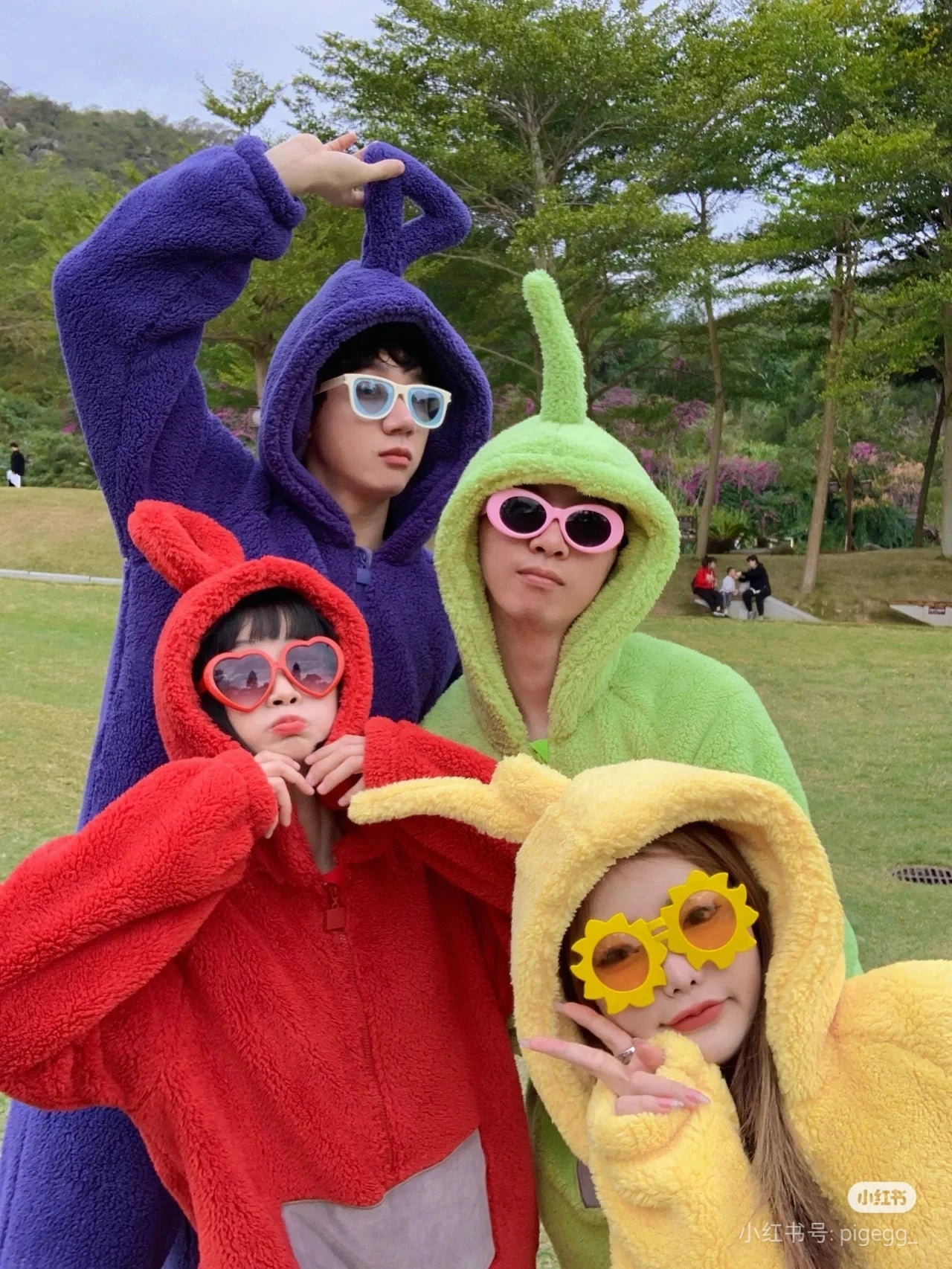 Adult Kids Teletubbies Costumes Soft Long Sleeves Piece Pajamas Costume Lala Home Clothes Cosplay Unisex Halloween Party Wear - Seprincess