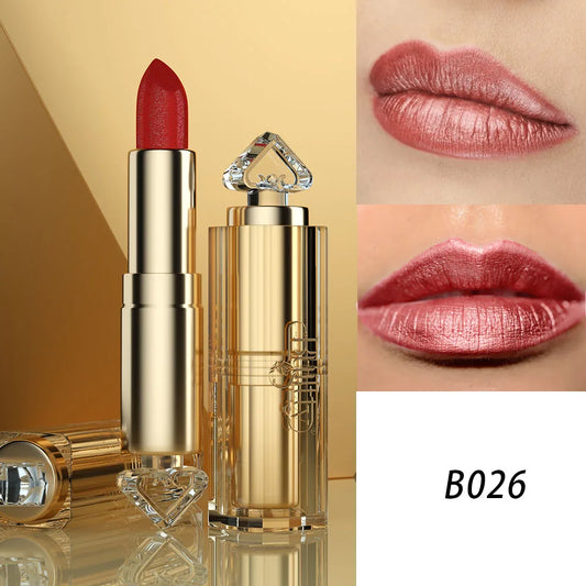 Metallic Coral Orange Lipstick for Women Nude Pink Lipsticks Long Lasting High Shine Glitter Lipstick No Smudge Full-Coverage - Seprincess