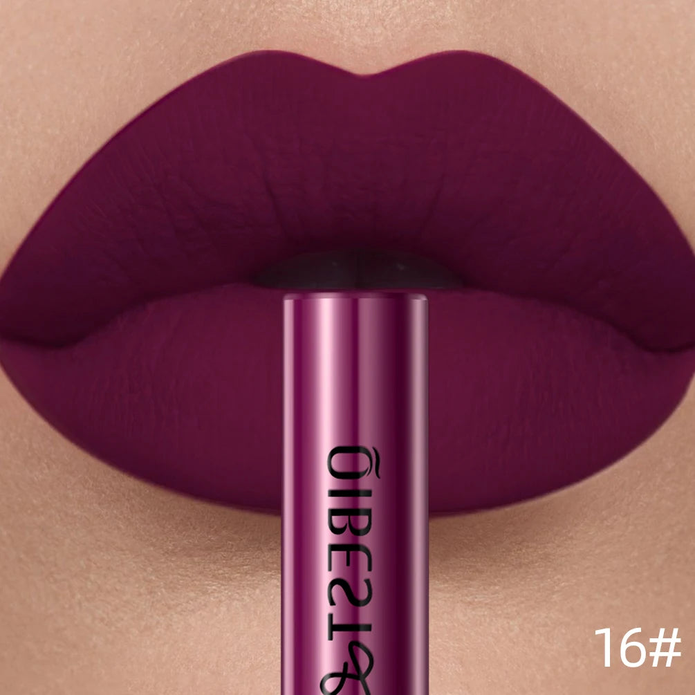 Matte Velvet Lip Gloss Lipstick Glossy Nude Sexy Red Lip Tint 24 Colors Waterproof Long Lasting Women Fashion Lips Makeup 1PC