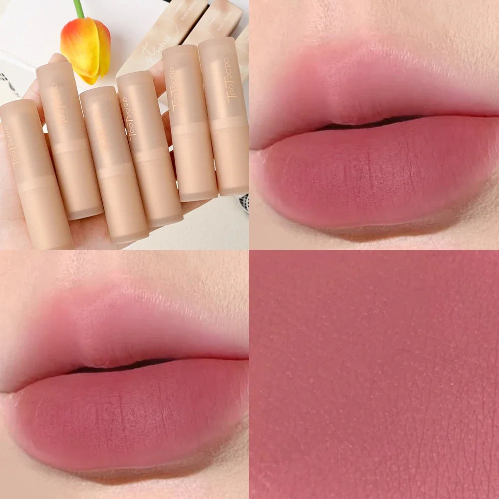 Matte Misty Lipstick 6 Colors Waterproof Non Sticky Cup Lip Stick Lasting Moisturizing Velvet Nude Lip Tint Makeup Cosmetics - Seprincess